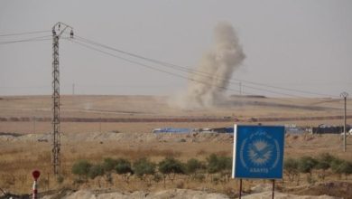 صورة قصف للجيش الوطني شمالي الرقة