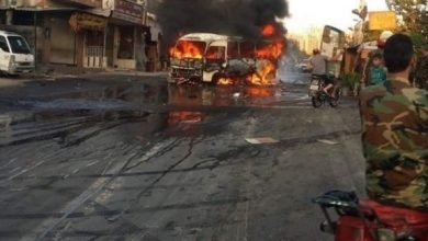 صورة 18 قتيلاً في تفجير استهدف حافلة عسكرية بريف دمشق